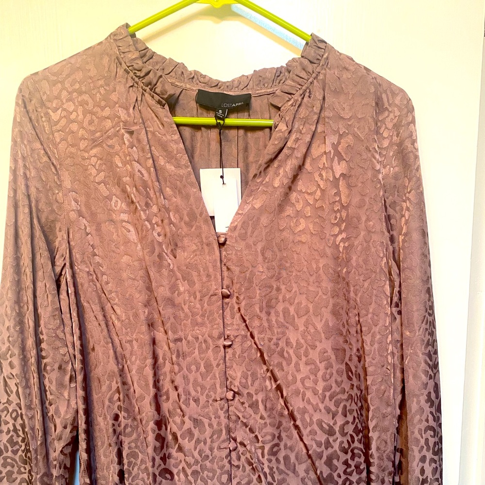 NWT Lost April leopard blouse